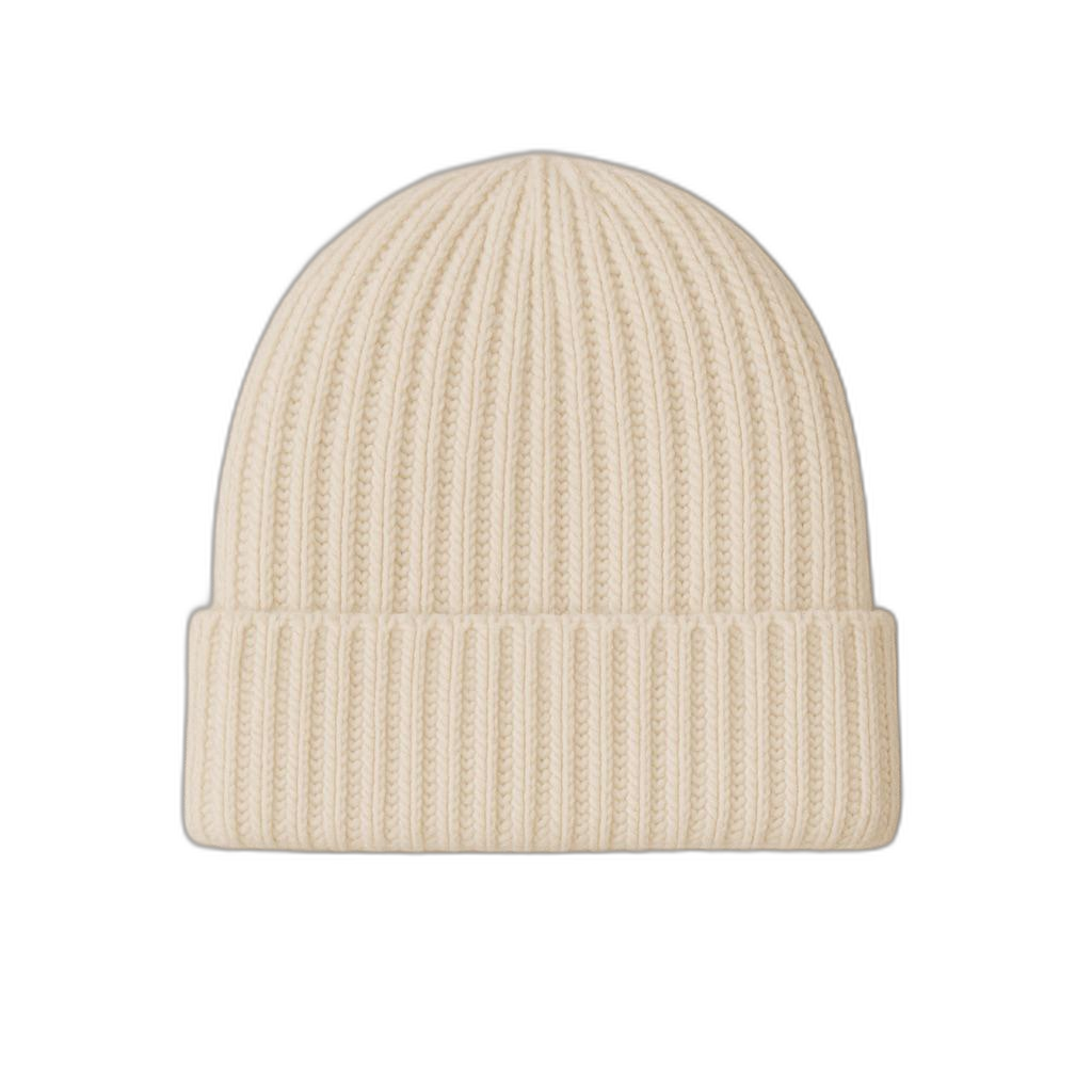 Ribstrikket babyhue i cremefarvet bomuld – Babytøj NeliNord